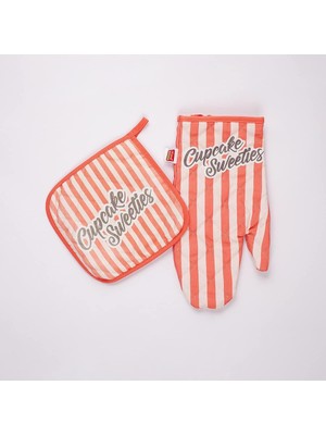 Mey İthalat Maxstyle Crystal Mutfak Eldiveni+Tutkaç Set Cupcakes