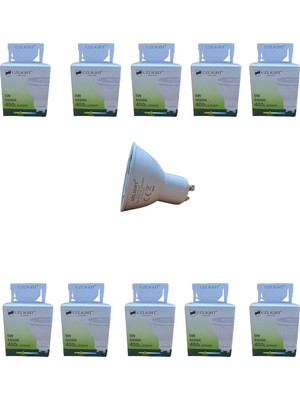 10 Adet 5W 4000K GU10 Duy 38° Gün Işığı LED Spot Ampul Uzlıght