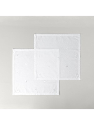 Mey İthalat Linens Begonia 45X45 cm 2'li Peçete Optik Beyaz
