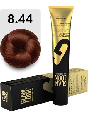 Look Kalıcı Saç Boyası | 8.44 Açık Kumral Yoğun Bakır | 100 ml | Koruyucu, Nemlendirici, Bes