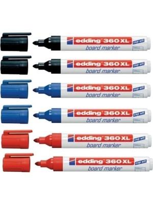 Edding 360 Xl Tahta Kalemi Seti, 6'li, 2 Siyah 2 Kırmızı 2 Mavi