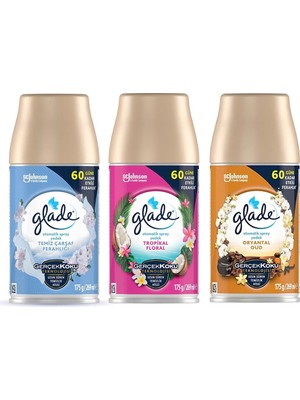 Glade Oda Kokusu Yedek Sprey Temiz Çarşaf Ferahlığı, Tropikal Floral, Oryantal 3 x 269 ML./175G