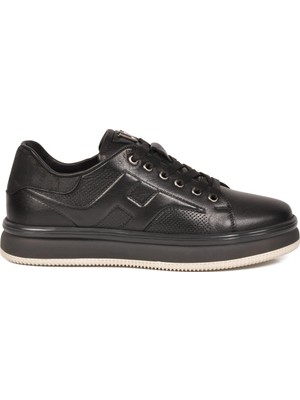Voyager Siyah Memory Taban Premium Casual Ayakkabı Hakiki Deri Erkek Günlük Sneaker M030 M