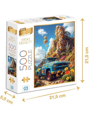 Çiçekli Kamyon 500 Parça 2,2mm Kalınlık 48X33CM Profesyonel Hobi Puzzle Yapboz Serisi
