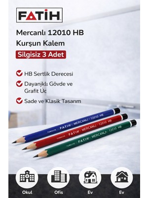 Bezos Fatih Mercanlı 12010 Hb Kurşun Kalem 3 Adet