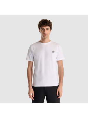 New Balance Erkek Beyaz Tişört (MNT1537-WT)