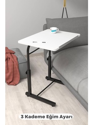 Eğim Yükseklik Ayarlı Laptop Sehpası Kahvaltı Ders Çalışma Bilgisayar Ofis Yemek Masası Met