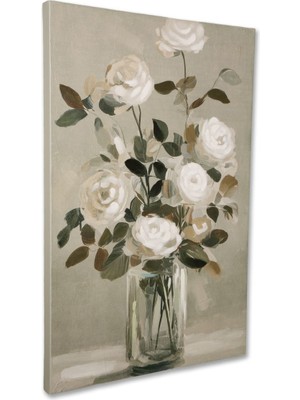 Vitale Natürmort Beyaz Güller Tablo 60*90*3.5 cm AK.LH0001