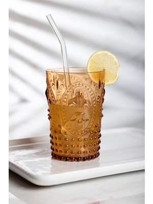Bezos Akrilik Bal Tekli Kısa Bardak & Su Meşrubat Kahve Yanı Bardağı 400 ml ( Cam Değildir )