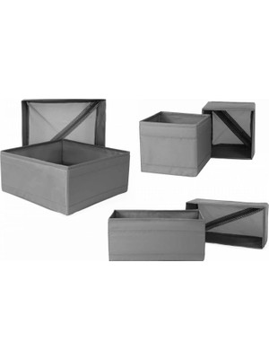 Mey İthalat Ikea Skubb Kutu, 6'lı Set, Gri Saklama Bölmesi Yeni