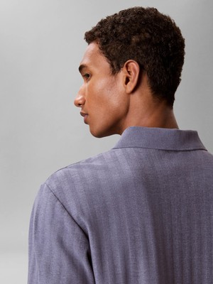 Calvin Klein Erkek Mavi Calvin Klein Ss Easy Vertıcal Str, Xl7 Mavi Erkek Polo