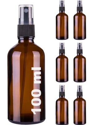 Afracam 100 ml Siyah Spreyli Amber Cam Şişe 100 cc Sızdırmaz Kapaklı Fısfıs Kahverengi Cam Ş