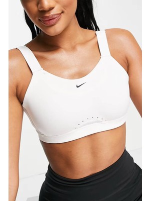 Nike Training Alpha Padded Adjustable Dri Fit High Support Sports Bra White Kadın Spor Bra Beyaz