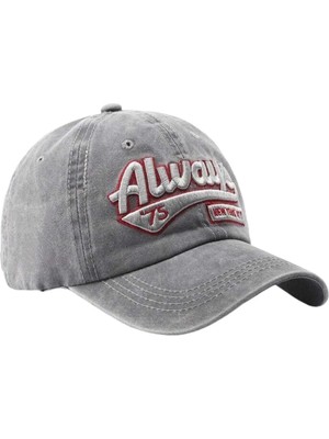 Uniquetrenders Unisex Eskitme Always 75 Nakışlı Ayarlanabilir Beyzbol Kep Şapkası