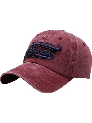 Uniquetrenders Unisex Eskitme Hawaii Nakışlı Ayarlanabilir Beyzbol Kep Şapka