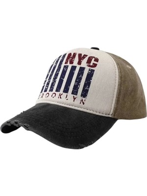 Uniquetrenders Unisex Eskitme Nyc Brooklyn Nakışlı Ayarlanabilir Beyzbol Kep Şapka