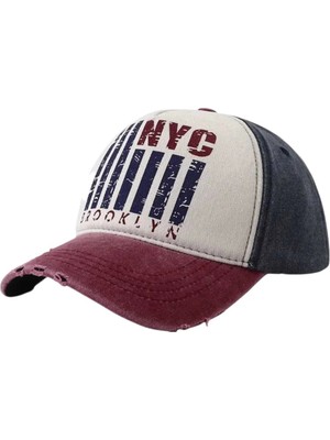 Uniquetrenders Unisex Eskitme Nyc Brooklyn Nakışlı Ayarlanabilir Beyzbol Kep Şapka