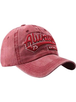 Uniquetrenders Unisex Eskitme Always 75 Nakışlı Ayarlanabilir Beyzbol Kep Şapkası