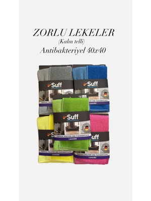 Suff Zorlu Lekeler Bezi (Kalın Tırtık) 40X40 5 Farklı Renk