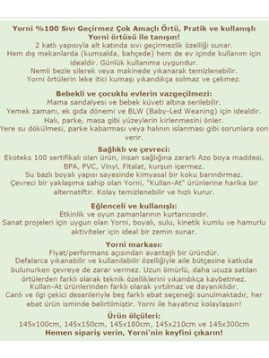 Yorni Su Geçirmez Yer/masa Örtüsü, Aktivite, Yemek ve Oyun Için, Doğa Dostu ve Çevreci, Çok Amaçlı Kullanım, Zoo Desenli, 150X150CM