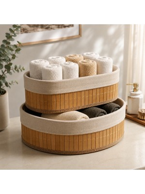Carino 2 Li Oval Bambu Sepet