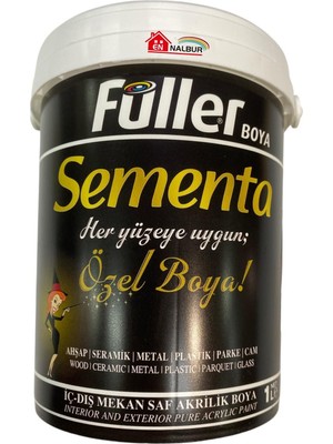TeknoKapsül Sementa Özel Su Bazlı Saf Akrilik Boya 1 Litre Siyah