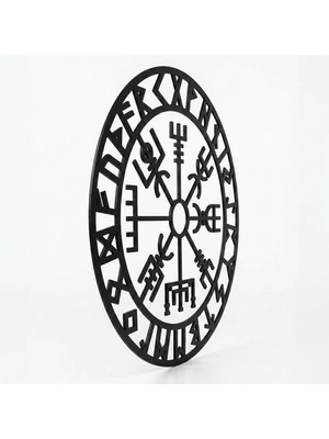 Bezos Viking Pusulası Vegvisir Duvar Tablosu Mdf Lazer Kesim Nordik Duvar Süsü Modern Dekor