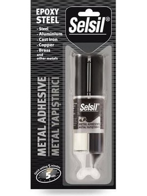 TeknoKapsül Selsil Epoksi Metal Yapıştırıcı Enjektör 5 Dakika 28 gr