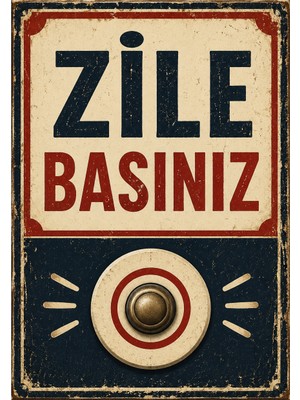 Lucena Retro Zile Basınız Metal Tabela Vintage Kapı Giriş Uyarı Levhası Dekoratif