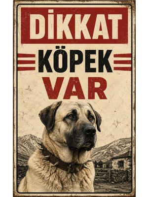 Lucena Retro Dikkat Köpek Var Sivas Kangal Metal Tabela Bahçe Kapı Uyarı Levhası