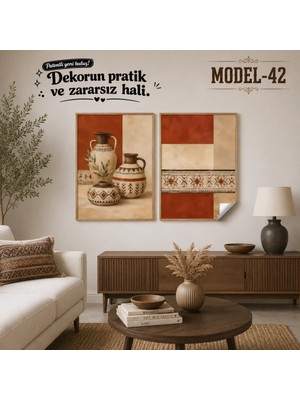 Akıllı Kağıt Statik Tutunma Özellikli Tablo - Poster Modern (Model- 42)