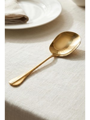 Ozka Concept Gold Büyük Boy Paslanmaz Çelik Servis Kaşığı & Profesyonel Sunum Gereci 25 cm