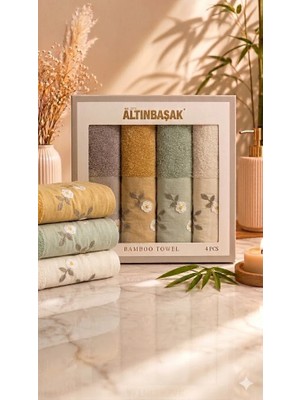Altınbaşak Bambu 4´lü 50X90 El Havlusu Nova
