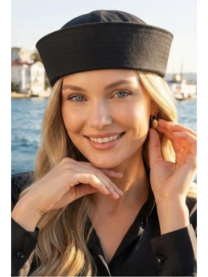 Uniquetrenders Kadın Sailor Denizci Kaptan Şapkası Retro Marin Model Siperliksiz Şapka