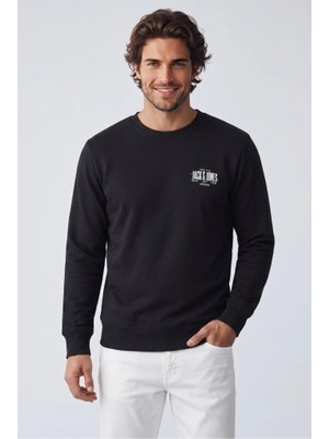Jack & Jones Jack&jones 12298492 Jjaero Sweat Crew Neck Black Erkek Sweatshirt