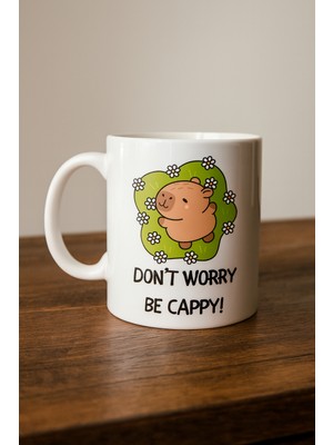 Ozka Concept Don’t Worry Cappy Tasarım Kupa Model 231 Sevimli Kapibara Baskılı Seramik Kahve Kupası