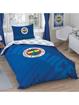 Taç Lisanslı Tek Kişilik Nevresim Takımı Fenerbahçe Lacivert Logo