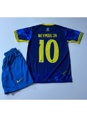 Taner Spor Brezilya Neymar Jr Özel Konsept Çocuk Forması (Mavi)J