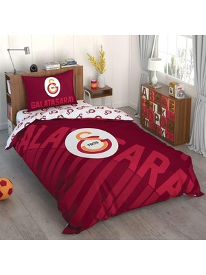 Taç Galatasaray Kırmızı Logo Tek Kişilik Lisanslı Nevresim Takımı