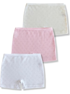 Panfilia %100 Pamuk Kız Çocuk Boxer 3'lü Set / Külot / Iççamaşır