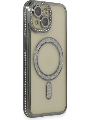 sbodurhome Apple Iphone 15 Kılıf Joke Simli Magneticsafe Kılıf - Gri