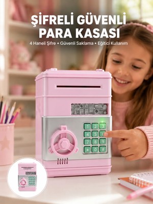 Meks Şifreli Elektronik Para Biriktirme Kumbarası Büyük Kapasiteli
