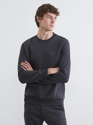 Lc Waikiki Yeni Sezon Bisiklet Yaka Baskılı Erkek Kalın Sweatshirt