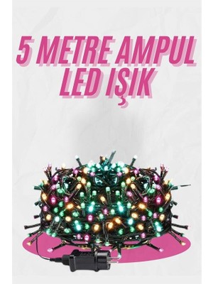 Nurton 5 Metre Ampul LED Işık Renkli Rgb Çok Renkli LED Aydınlatma