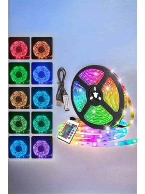 Nurton Yeni Nesil Rgb Işıklı 10METRE Şerit LED Kumandalı Şarj Edilebilir