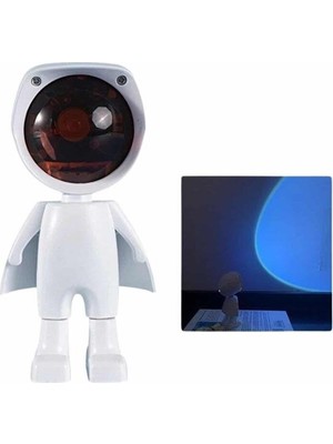 Nurton Gün Batımı Lambası Işık Arka Plan Projektör Sevimli Astronot Enerji Tasarruflu
