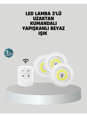 Nurton Uzaktan Kumandalı 3’lü Ayarlanabilir Spot LED Işık Seti