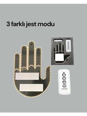 Nurton Yüksek Görünürlüklü Otomobil Jest Işığı – 3 Modlu LED Arka Cam Aksesuarı Pratik ve Eğlenceli