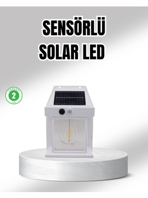 Nurton Güneş Enerjili Dış Mekan Sensörlü Duvar Lambası IP65 Su Geçirmez