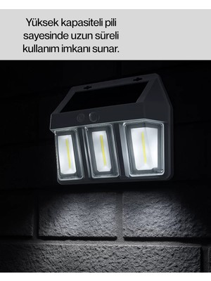 Nurton Dış Mekan Solar Duvar Lambası – 120° Hareket Algılama 3 Işık Modu Yeni Nesil